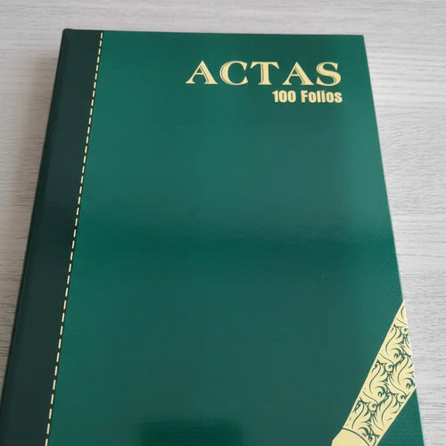 Libro De Actas 400 Folios 200 Hojas Verde
