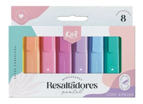 Marcadores Resaltadores Pastel X 8 Kiut