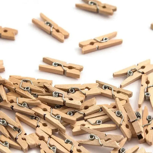 50 Pcs Mini Ganchos Madera Decoración Fotos 4.8 Cm