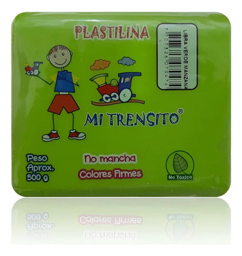 Plastilina Barra Mi Trensito Verde Manzana 500gr Verde Manzana