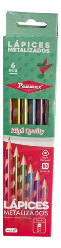 Lapices Metalizado X 6 Und Negro