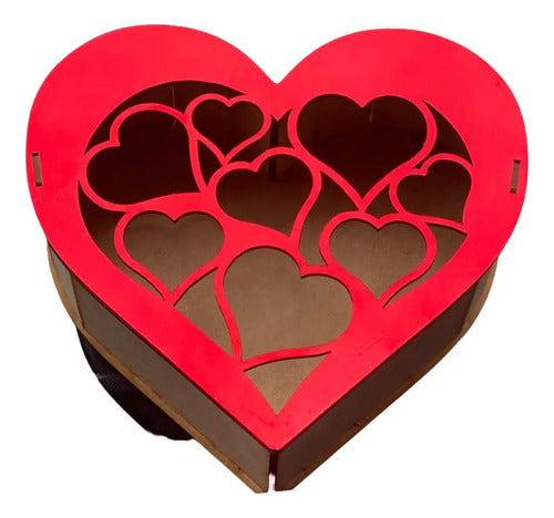 Caja Decorativa En Forma De Corazón Para Regalo 18x18x8 Cm  Mdf