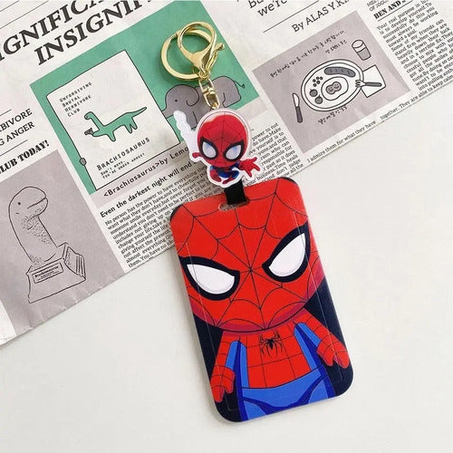 Porta Carnet Yoyo Porta Documentos Acrílico Spiderman Rojo Y Azul