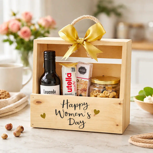 Ancheta Regalo Día De La Mujer Con Vino