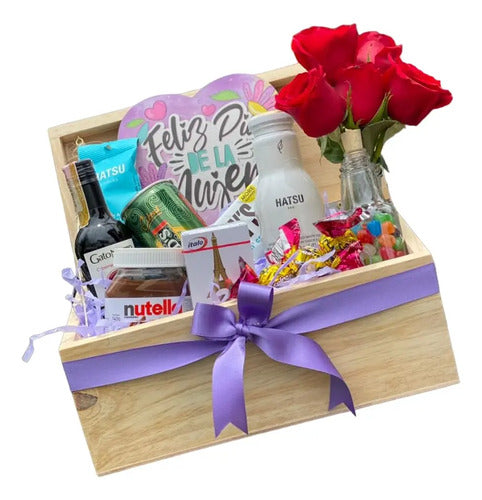 Regalo Ancheta Dia De La Mujer Dulces Rosas