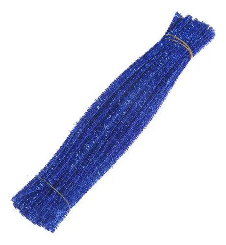Chelines Metalizados Color Azul Oscuro 30cm X 100 Pcs