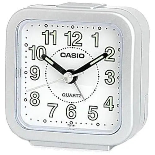 Reloj Despertador De Mesa Casio Ref. Tq-141 Plateado