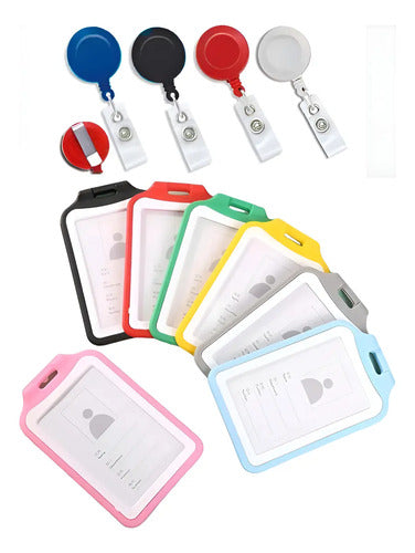 Porta Carnet Escarapela Con Yoyo Vertical X 3 Unidades  Surtido