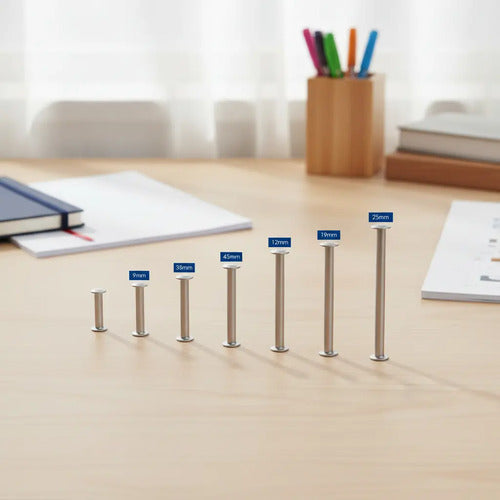Poste Tornillo Aluminio Para Catalogo 1 In 2.5cm X  12 Pcs