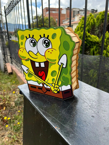 Caja Madera Bob Esponja 22x17x9cm Amarillo Bob Esponja