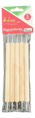 Repujadores Mango Madera Kit X 5 Pcs