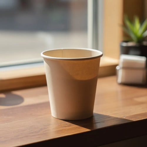 Vaso Ecológico De Caña 16 Oz Paquete X 200 Unidades Caqui Caña