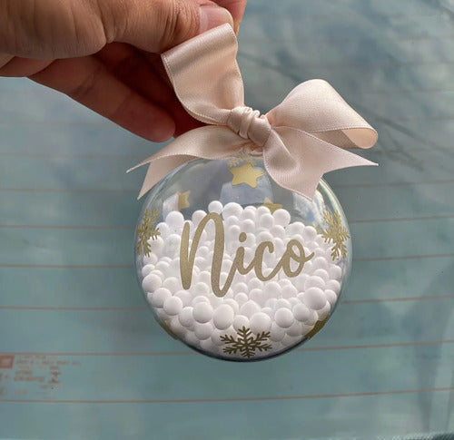 Bolas Esferas Navideñas Personalizadas 8cm X 17 Unidades Personalizado