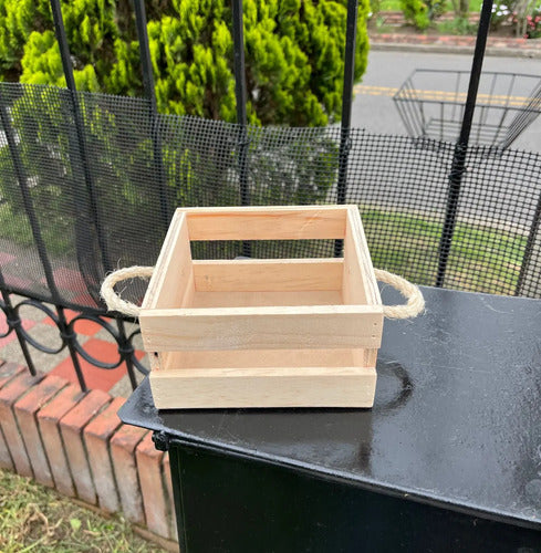 Caja Decorativa Canasta Madera Pino Regalo 15x15x8 Cm Madera Caja
