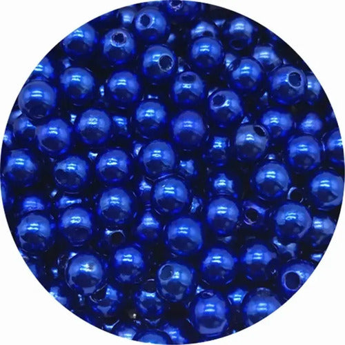 Rollo De Perlas Decorativas Azul 9 Metros X 8 Mm