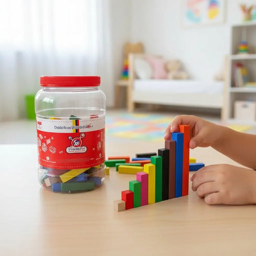 Regleta Matemática Cuisenaire Madera X 100 Piezas