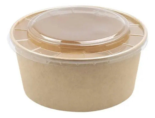 Bowl Kraft 26oz - 150x60mm Con Tapa  X 50 Unidades Kraft