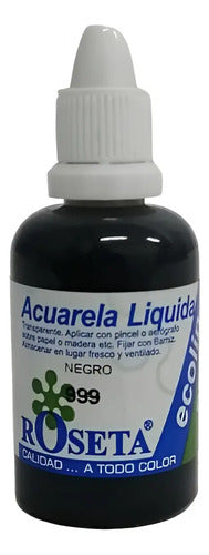Acuarela Liquida Ecolin Roseta 30cc Negro Ref. 999 Negro
