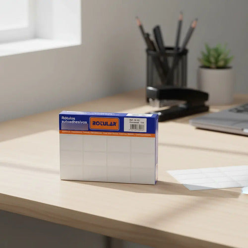 Rotulo Autoadhesivo Blanco 40x25mm X 128 Pcs - Ref. 40-25 Blanco En Blanco (sin Impresión)