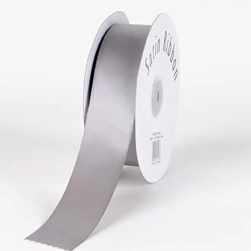 Cinta Plateado Raso Tela Satín Moños 3.5cm X 25 Metros Plateado