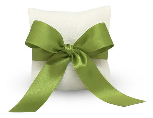Cinta Verde Oliva Raso Tela Satín Moños 25 Mts X 3.5 Cm  Verde