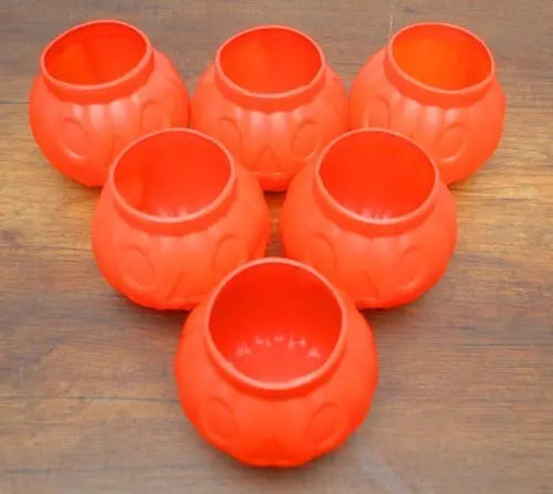 Calabaza Plástica Halloween Para Dulces X 18 Unidades