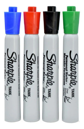 Marcador Permanente Negro Sharpie Tank X 4 Colores