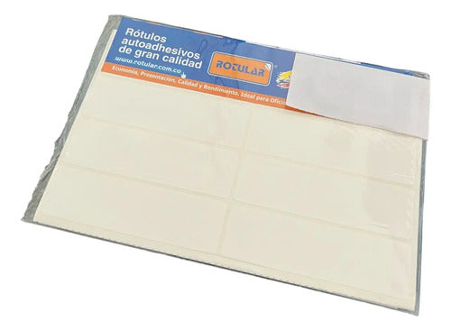 Rotulo Autoadhesivo Blanco 90x25mm X 64 Pcs - Ref. 90-25 Blanco