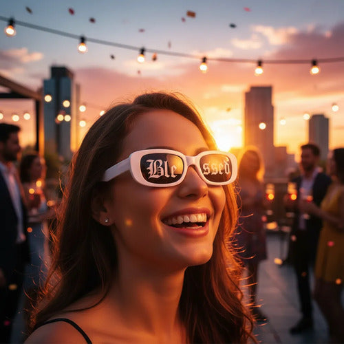Gafas Personalizadas Ferxxo O Blessed X 10 Unidades Blanco Blessed