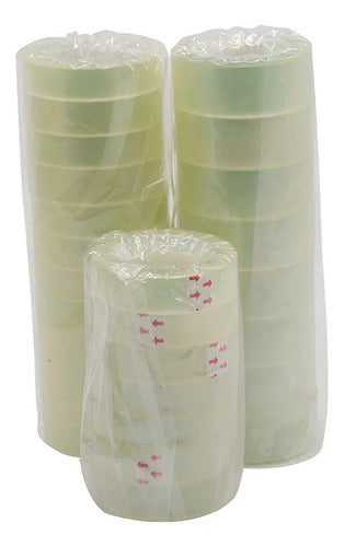 Cinta Delgada Pequeña Transparente 12mm X 5 Mts - 72 Rollos Transparente 12mm X 5mts
