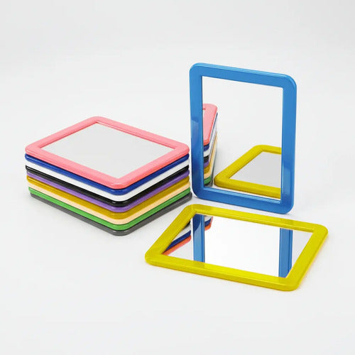Espejo Plástico De Bolsillo Rectangular X 24 Unidades Surtido