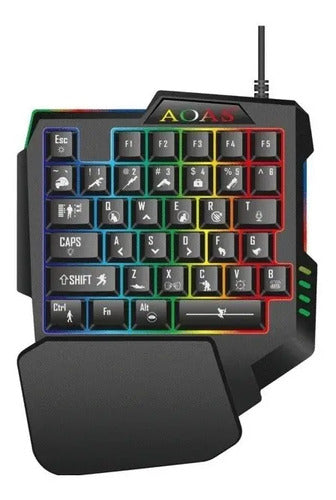 Teclado Gamer Aoas M-1100 Mecánico Qwerty Retroiluminado Rgb Antisalpicaduras Negro Español