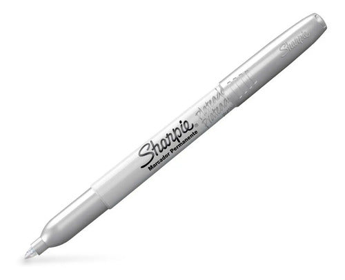 Sharpie Plateado Metálico Permanente Punta Fina X 4 Unidades