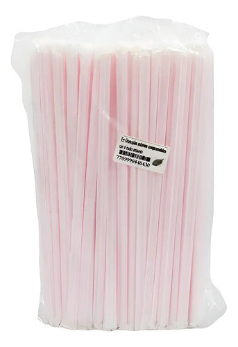 Pitillo Flexible 20 Cm X 500 Unidades Blanco/rojo