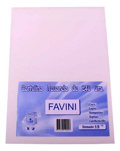 Cartulina Acuarela 240gr Tamaño 1/8 X 10 Hojas Blanco