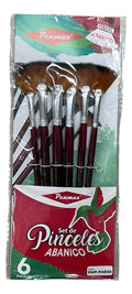 Juego De Pinceles Abanico X 6 Tamaños Café