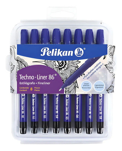 Estilografo Pelikan X 8 Piezas Azul Negro