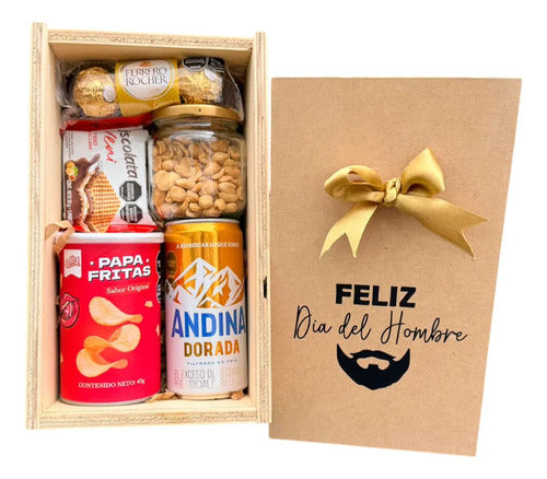 Regalo Ancheta Caja Con Vino Dia Del Hombre