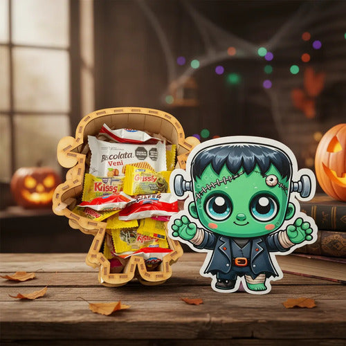Regalo Caja Baby Frankenstein Halloween Verde