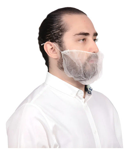 Tapabocas Cubrebarba X 50 Und Blanco Translúcido