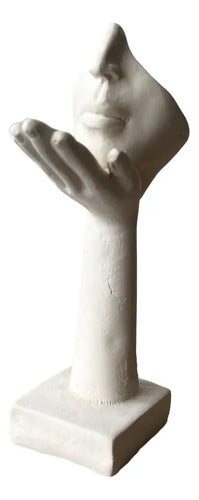 Rostro Decorativo Cerámica En Crudo 17x5x5cm Blanco
