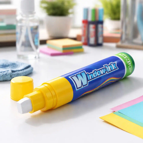 Marcador De Vinilo Tipo Posterman Window Ink 15 Mm Amarillo Amarillo