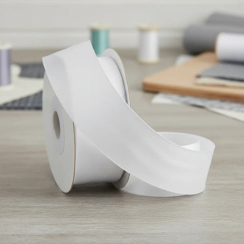 Cinta Blanco Raso Tela Satín Moños 5cm X 30 Metros Blanco