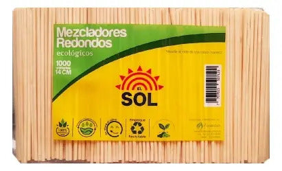 Mezclador Madera Plano 11cm X 500 Unidades Madera