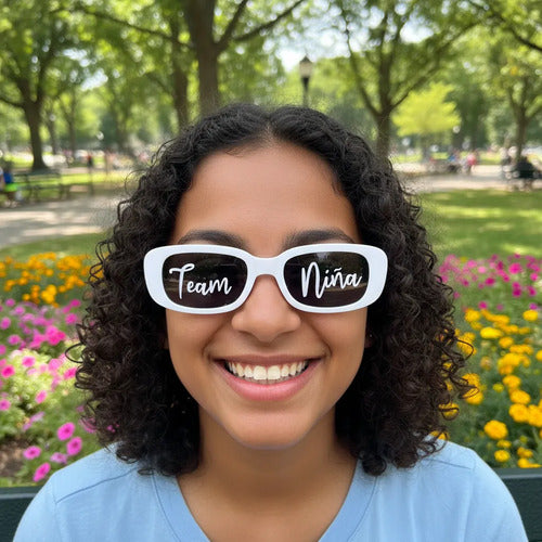 Gafas Personalizadas Revelación De Genero X 2 Unidades Negro Y Blanco Personalizada