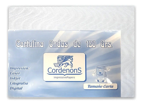 Cartulina Ondas 180 Gr  X 50 Hjs Tamaño Carta Blanco