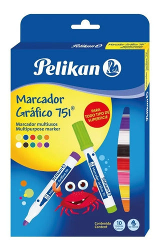Marcador Grafico 751 Pelikan A Base De Agua X 10