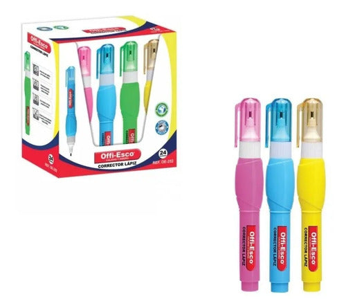 Corrector Lápiz Offi-esco Colores X 3 Unidades