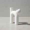 Jarrón Florero Decorativo Cerámica En Crudo 23x15x4cm Blanco Círculo