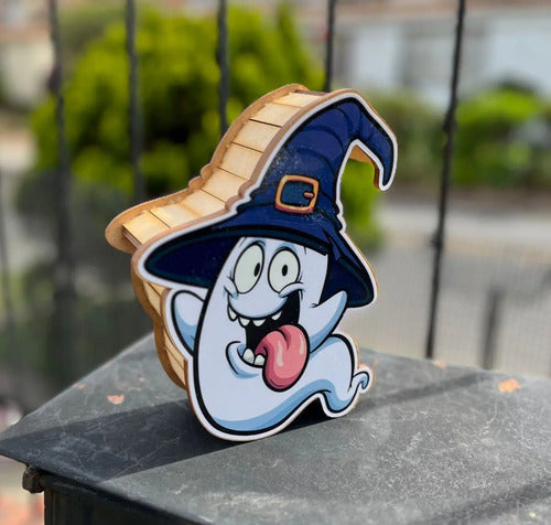 Caja Decorativa En Forma Fantasma Loco Halloween 21x16x6cm  Mdf Fantasma